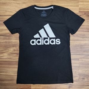 Adidas Black and White Essential Linear Women's Tshirt Size Small